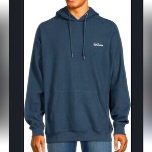VOLCOM men’s size small teal soft fleece hoodie sweater in EEUC. Front pocket.
